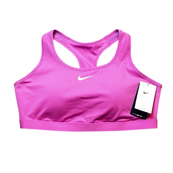Nike Other - Nike Swoosh Women’s 1X Medium Support Padded Racerback Sports Bra Playful Pink